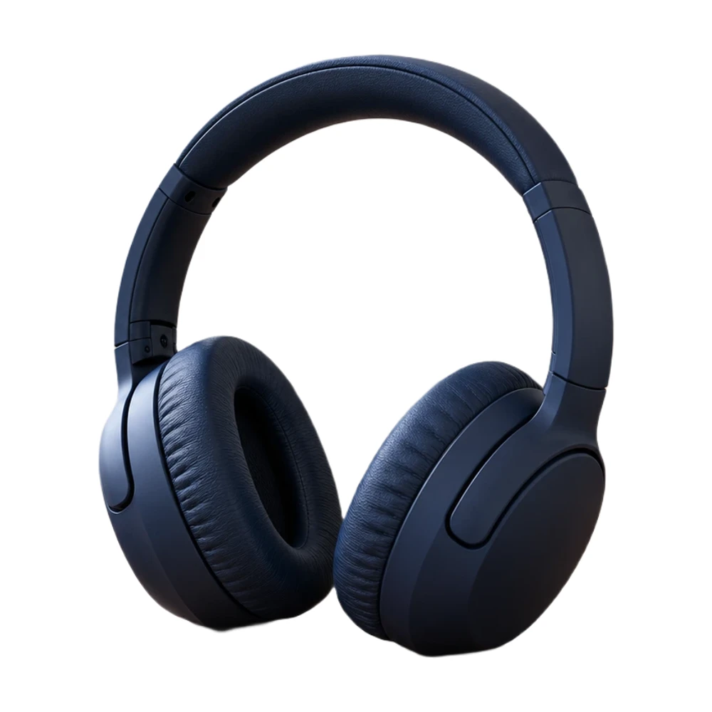 The same headphone cutout placed on an opaque white canvas